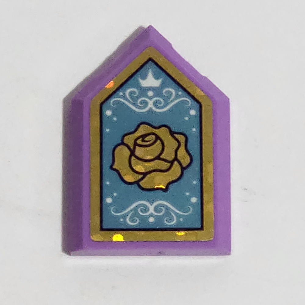 LEGO Purple Gold Floral Stained Glass Window Replacement Piece 1/8 inch Tile
